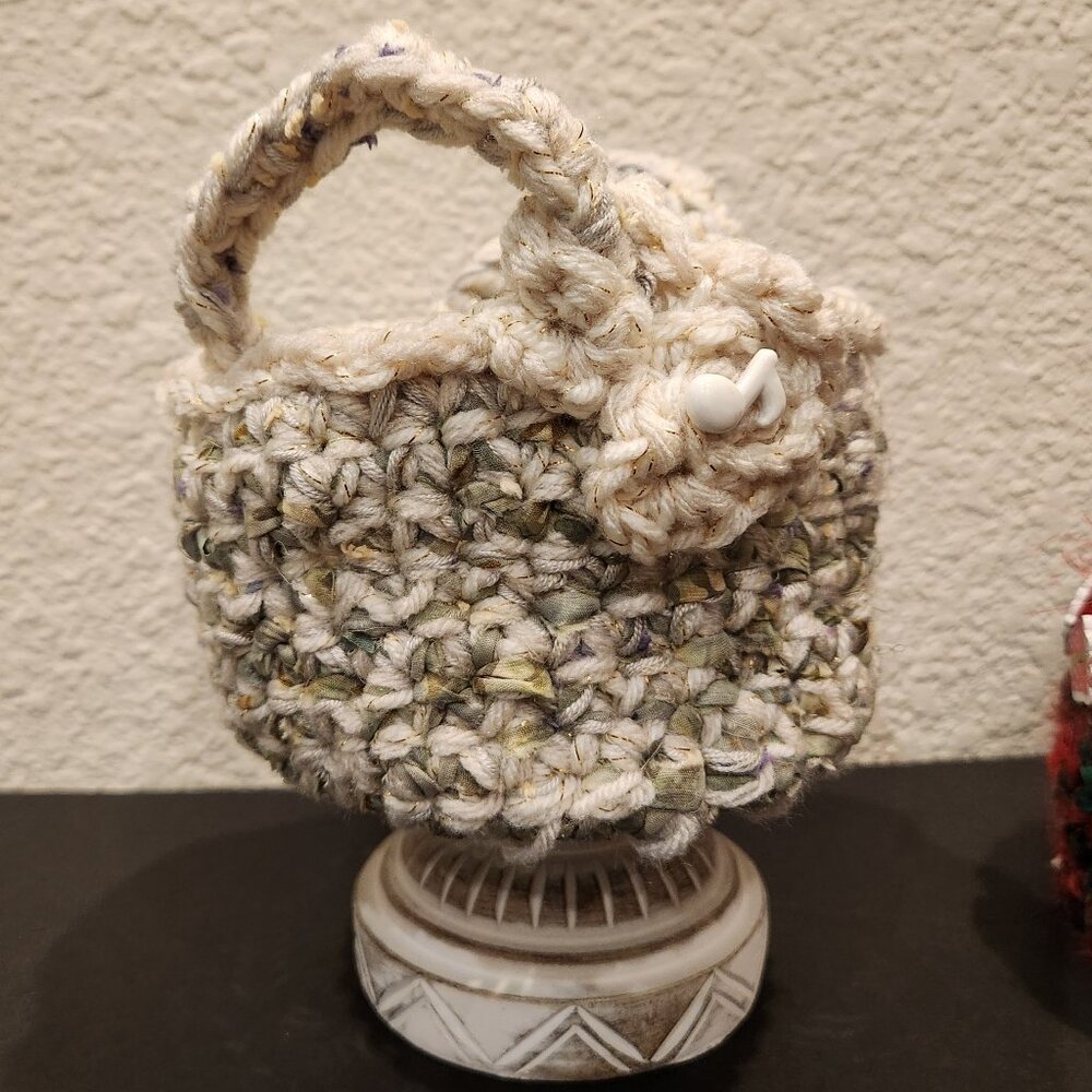 Handmade crocheted basket